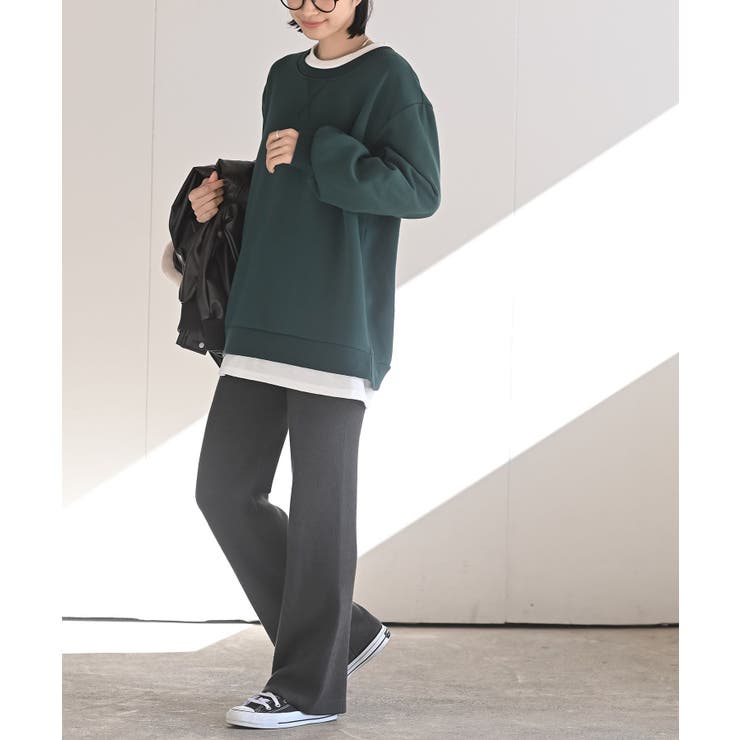 リブニットイージーセミワイドパンツ | rps | 詳細画像5 