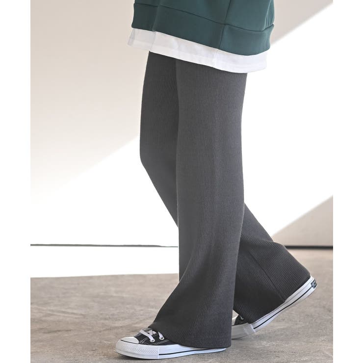 リブニットイージーセミワイドパンツ | rps | 詳細画像7 