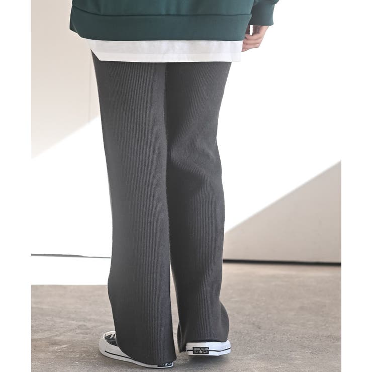 リブニットイージーセミワイドパンツ | rps | 詳細画像8 