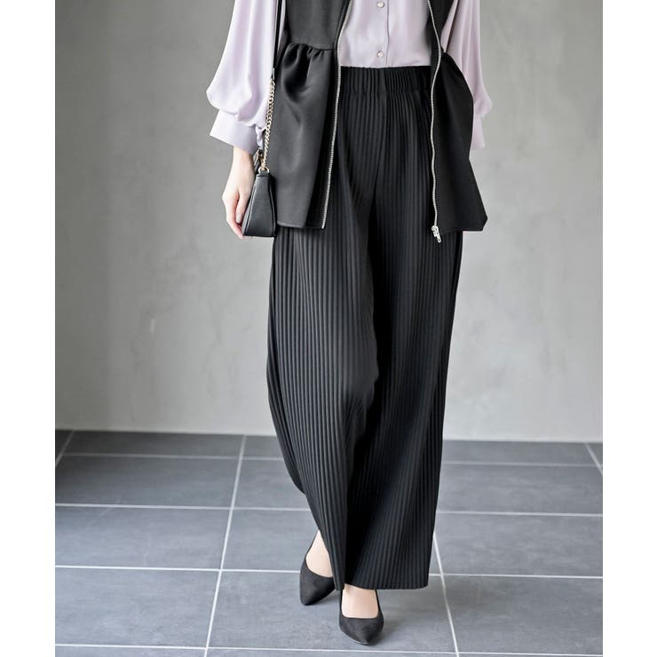 カットジョーゼット細プリーツパンツ[品番：RPSW0003462]｜rps（アール