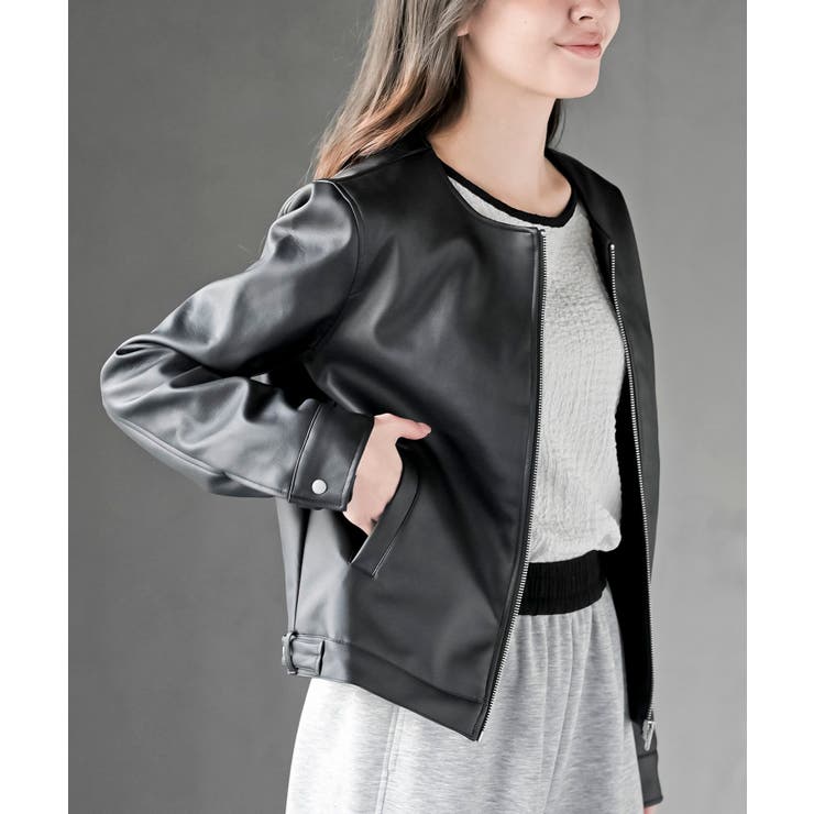 ノーカラーライダースジャケット | rps | 詳細画像17 