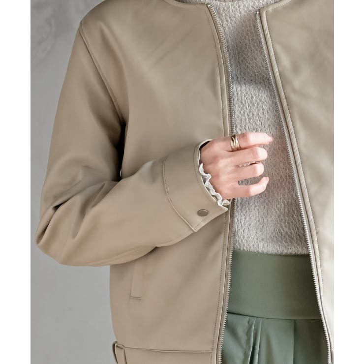 ノーカラーライダースジャケット | rps | 詳細画像9 