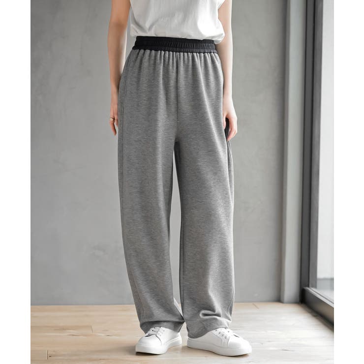 杢チャコール | ウエスト配色コクーンイージーパンツ | rps