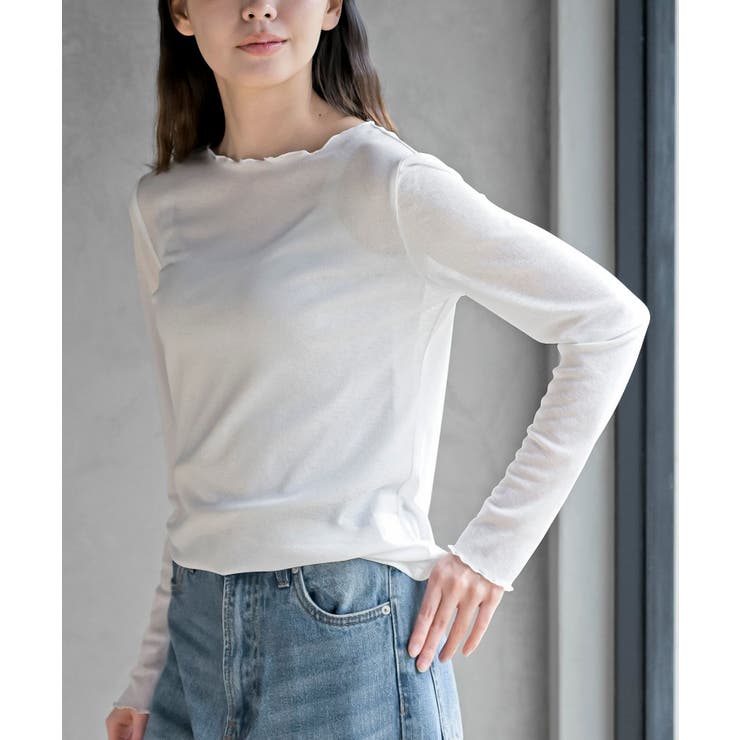 オフホワイト | シアー天竺メローネックカットソー | rps