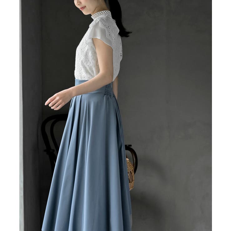 プチハイネックフレンチスリーブレースブラウス | rps | 詳細画像3 