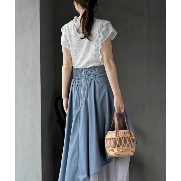 プチハイネックフレンチスリーブレースブラウス | rps | 詳細画像4 