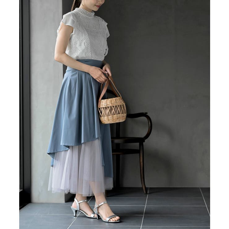 プチハイネックフレンチスリーブレースブラウス | rps | 詳細画像5 