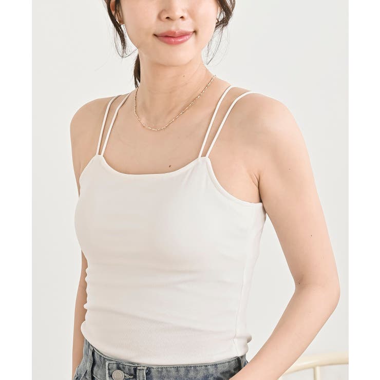 オフホワイト | カップ付きバッククロスキャミソール | rps