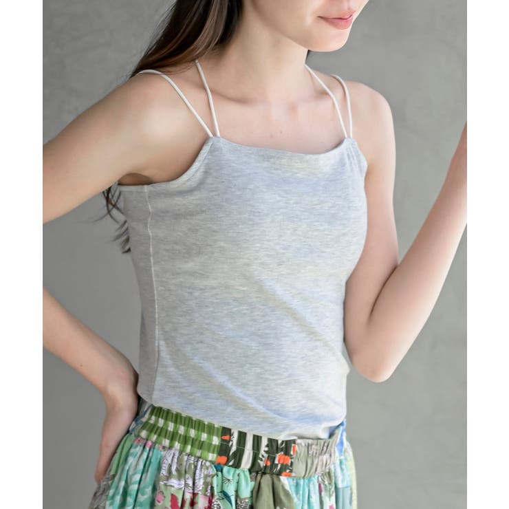 杢グレー | カップ付きバッククロスキャミソール | rps