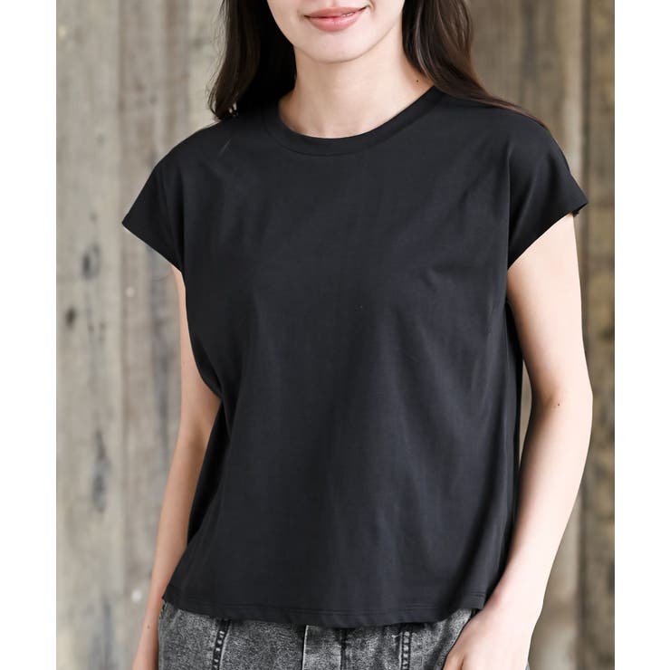 ブラック | サイロコンパクトコットンフレンチＴ | rps