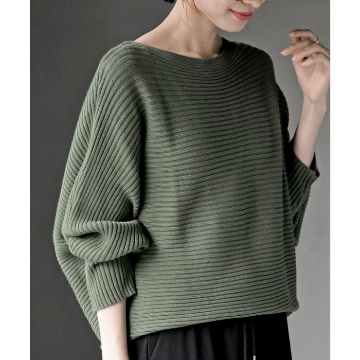 Dグリーン | ドルマンリブニットプルオーバー | rps