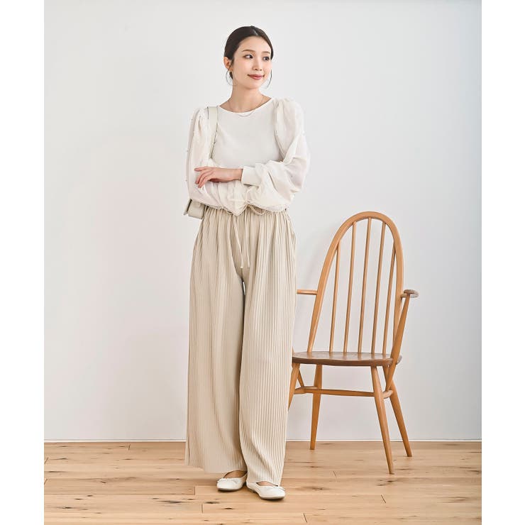 ラメカットジョーゼットプリーツパンツ | rps | 詳細画像2 