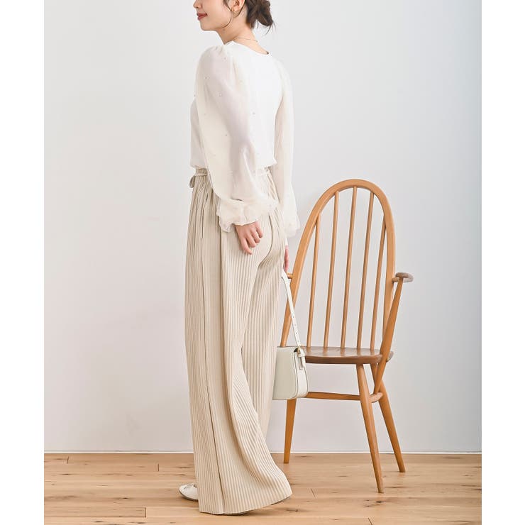 ラメカットジョーゼットプリーツパンツ | rps | 詳細画像3 