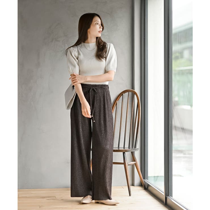 ラメカットジョーゼットプリーツパンツ | rps | 詳細画像30 