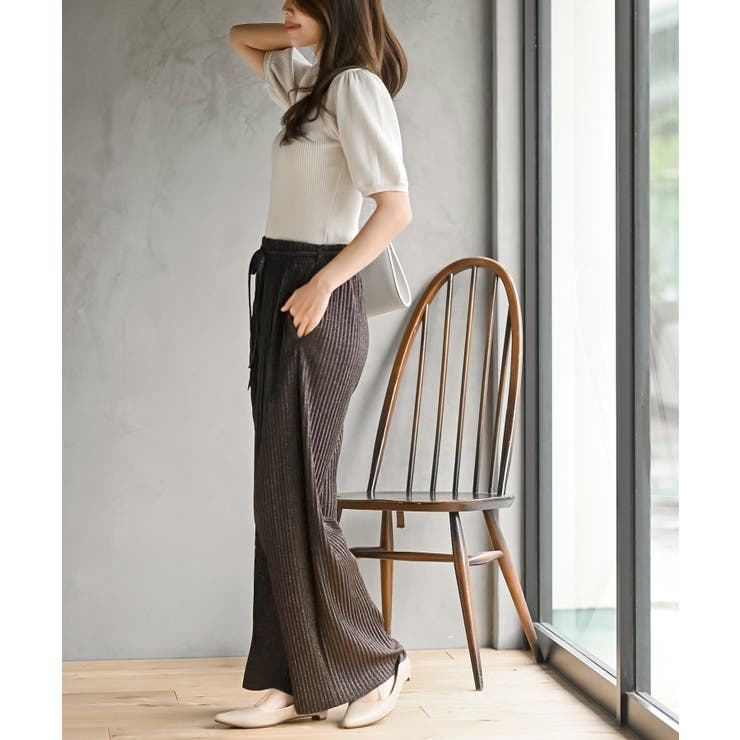 ラメカットジョーゼットプリーツパンツ | rps | 詳細画像31 