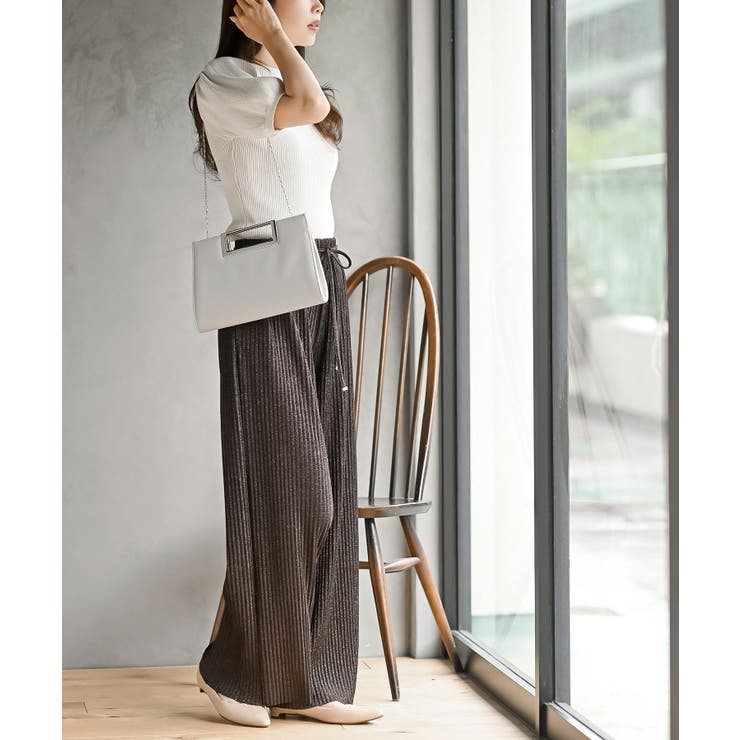 ラメカットジョーゼットプリーツパンツ | rps | 詳細画像33 