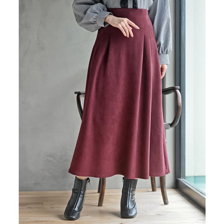 ボルドー | ポンチスエードフレアースカート | rps