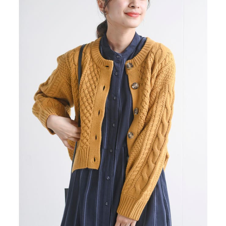 【レディースS】パーリーゲイツ　アルパカ混　ケーブルニット　カーディガン　PG レディースS】パーリーゲイツ アルパカ混 ケーブルニット カーディガン