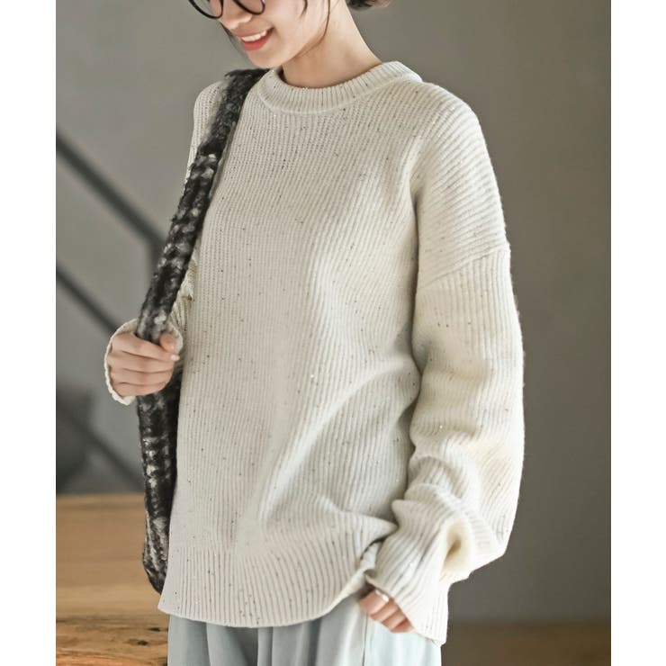 オフホワイト | ラメスパンコールニットプルオーバー | rps