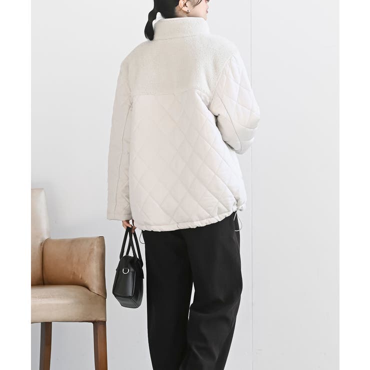 ボア×キルト切替ジップスタンドブルゾン | rps | 詳細画像12 