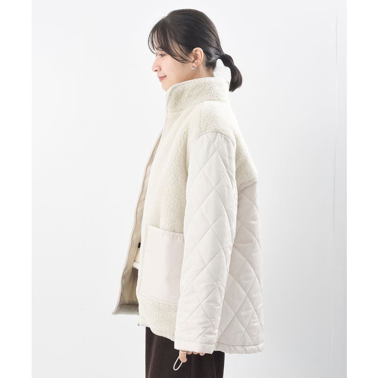 ボア×キルト切替ジップスタンドブルゾン | rps | 詳細画像19 