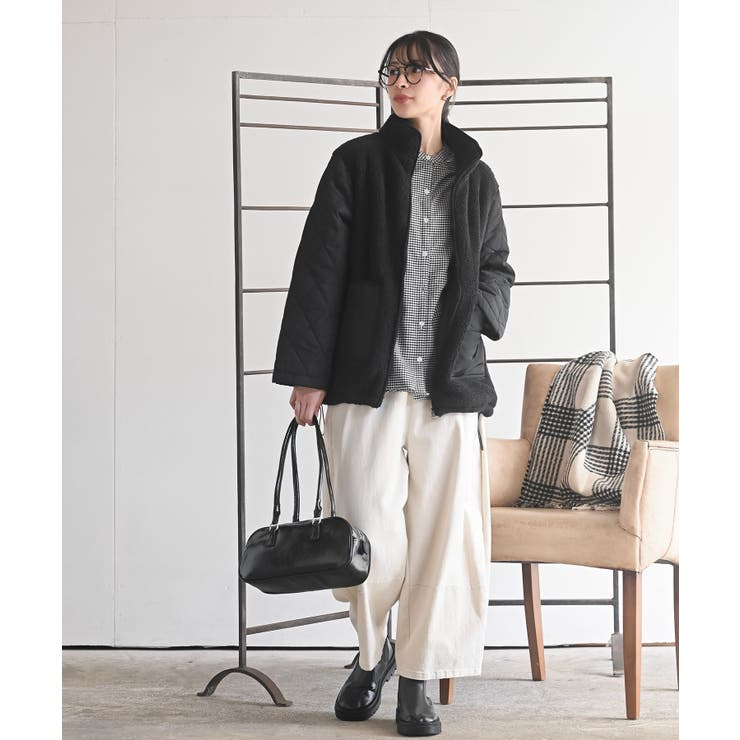 ボア×キルト切替ジップスタンドブルゾン | rps | 詳細画像2 