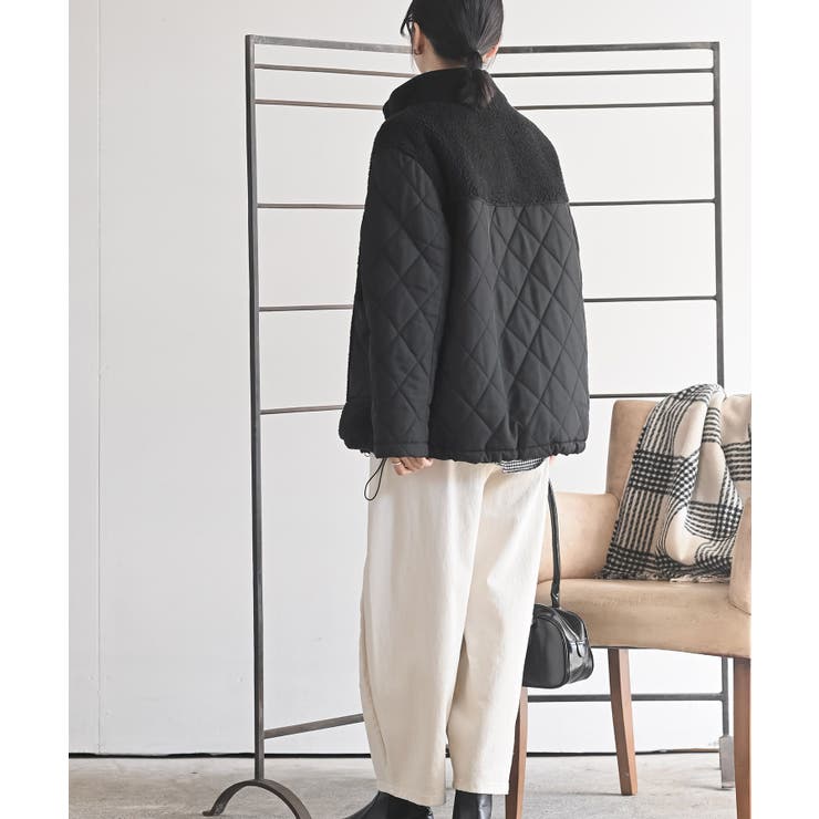 ボア×キルト切替ジップスタンドブルゾン | rps | 詳細画像4 