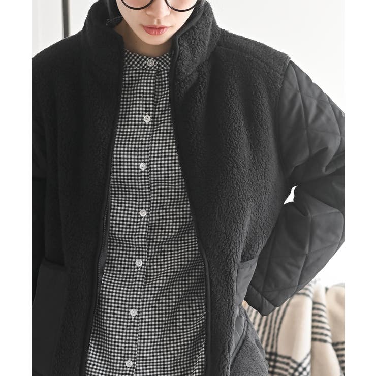 ボア×キルト切替ジップスタンドブルゾン | rps | 詳細画像6 