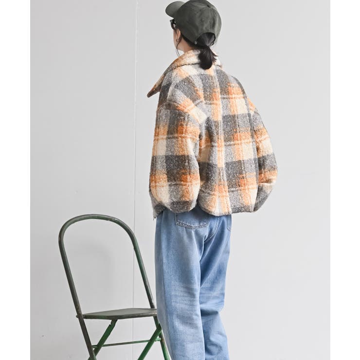 チェック柄ボアショートジャケット | rps | 詳細画像13 