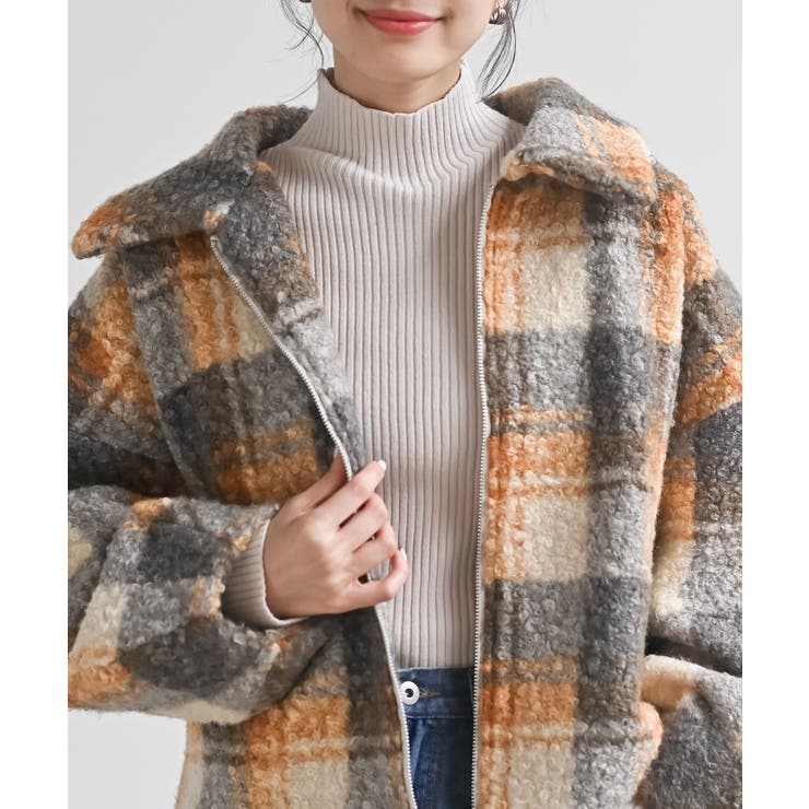 チェック柄ボアショートジャケット | rps | 詳細画像15 