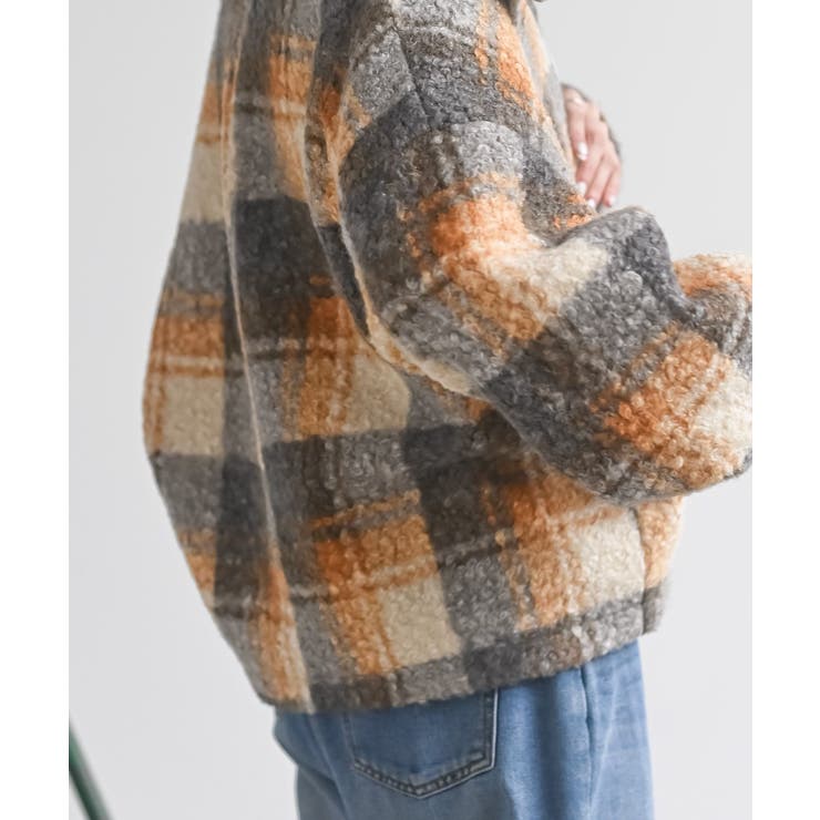 チェック柄ボアショートジャケット | rps | 詳細画像18 