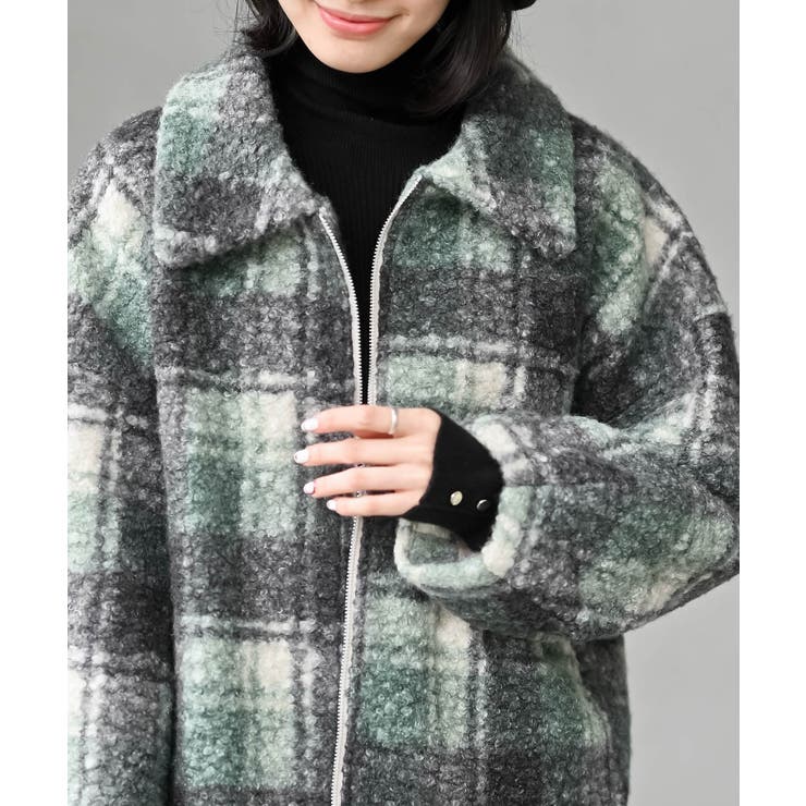 チェック柄ボアショートジャケット | rps | 詳細画像24 