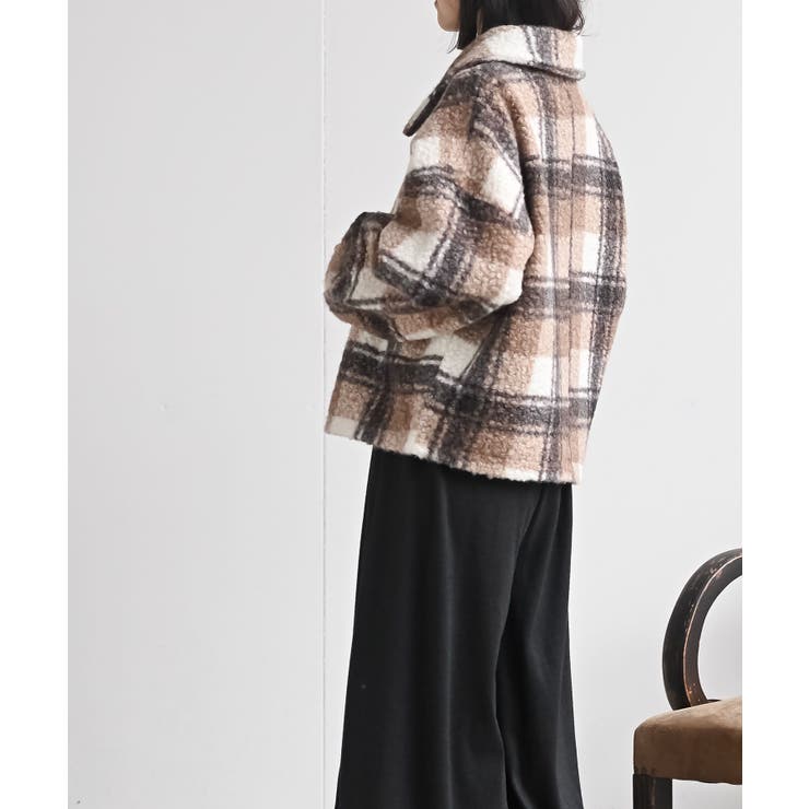 チェック柄ボアショートジャケット | rps | 詳細画像3 