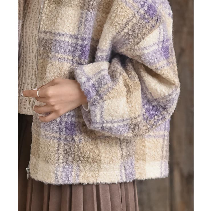 チェック柄ボアショートジャケット | rps | 詳細画像35 