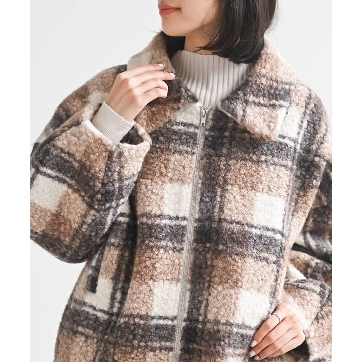 チェック柄ボアショートジャケット | rps | 詳細画像6 