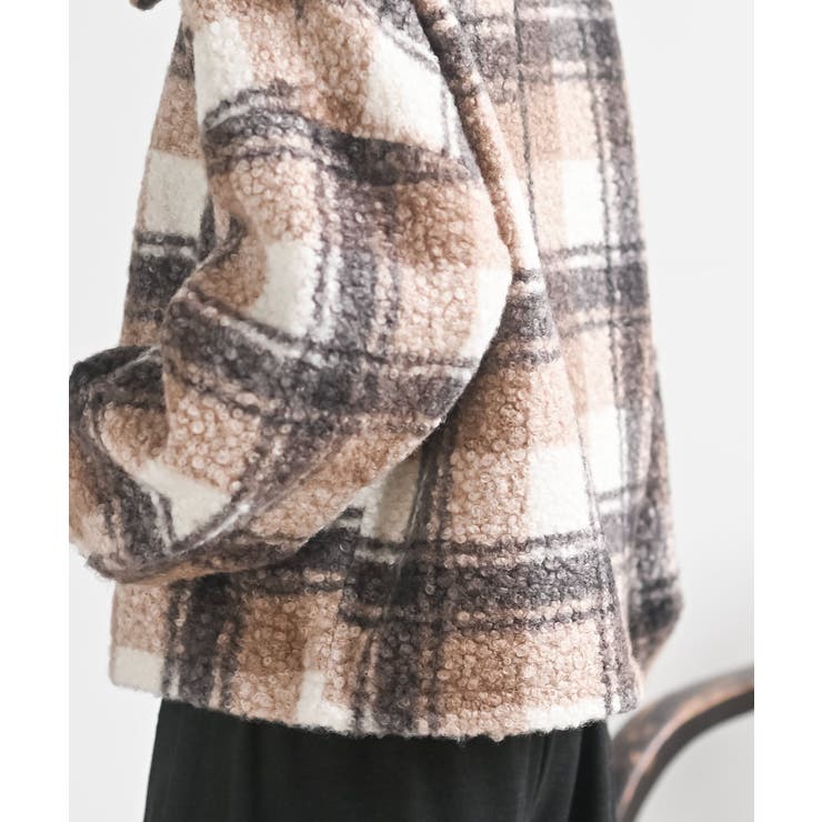 チェック柄ボアショートジャケット | rps | 詳細画像9 