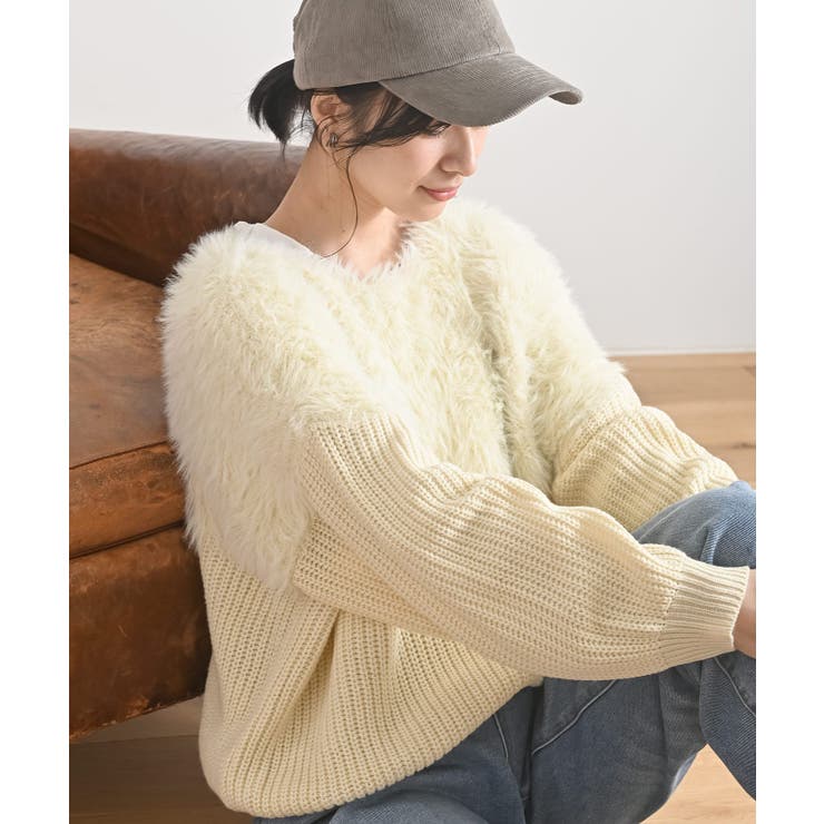 編地切替シャギーニットプルオーバー | rps | 詳細画像1 