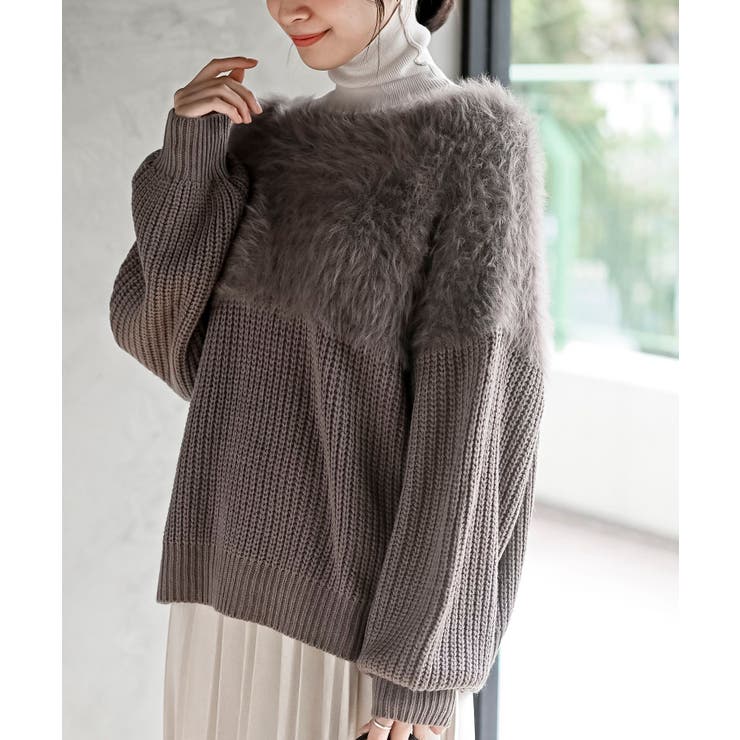 編地切替シャギーニットプルオーバー | rps | 詳細画像13 