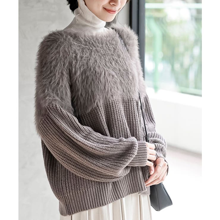 編地切替シャギーニットプルオーバー | rps | 詳細画像16 