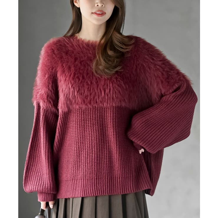 編地切替シャギーニットプルオーバー | rps | 詳細画像21 