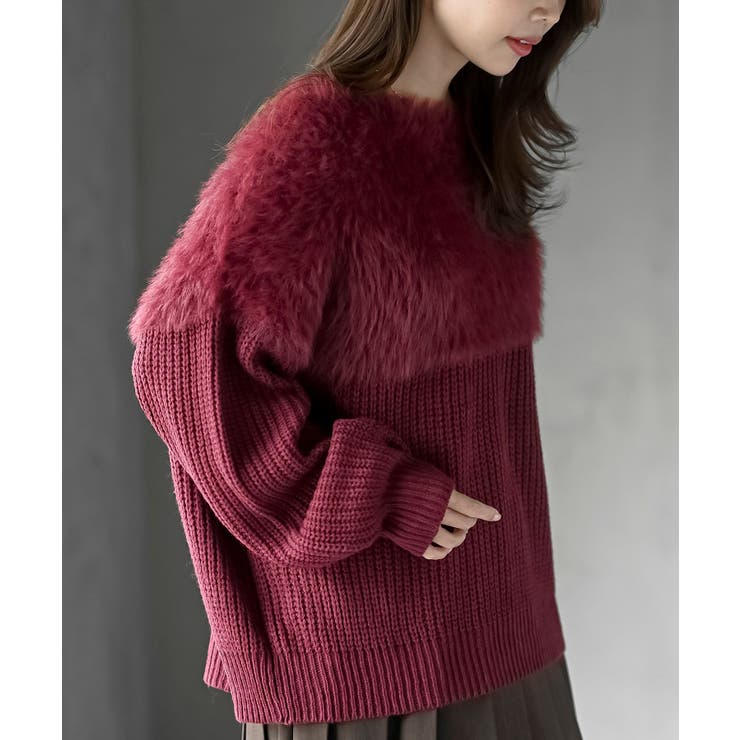 編地切替シャギーニットプルオーバー | rps | 詳細画像24 