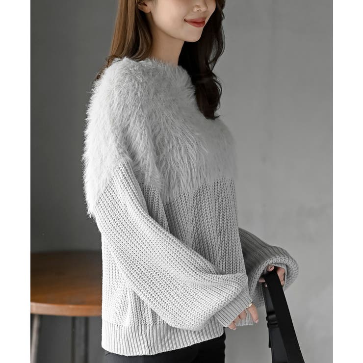 編地切替シャギーニットプルオーバー | rps | 詳細画像32 