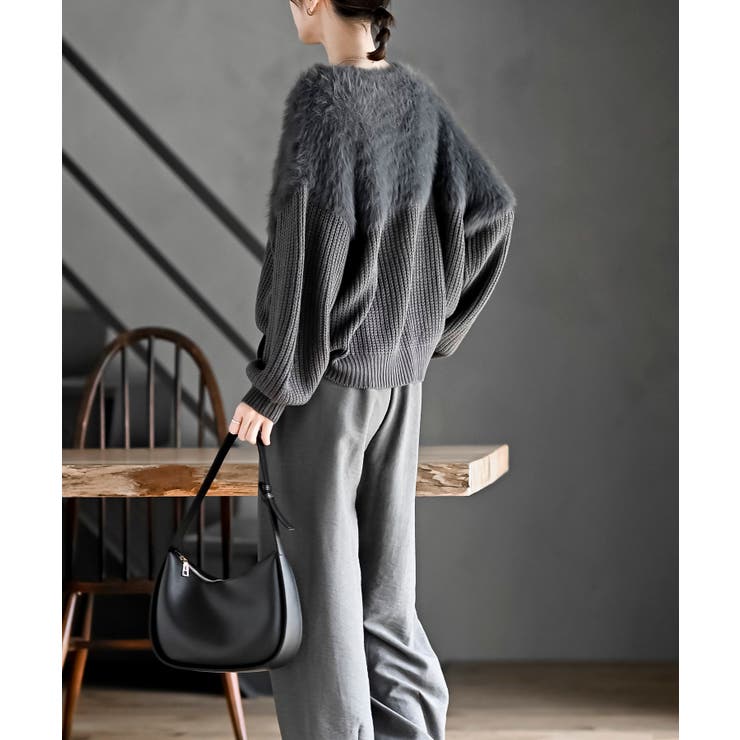 編地切替シャギーニットプルオーバー | rps | 詳細画像34 