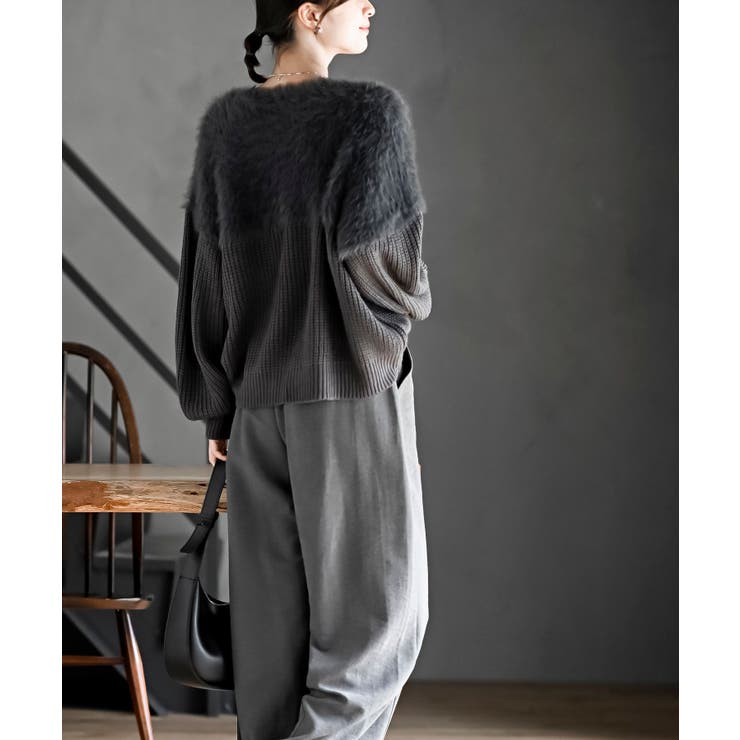 編地切替シャギーニットプルオーバー | rps | 詳細画像35 