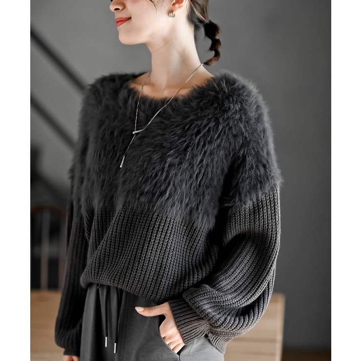 編地切替シャギーニットプルオーバー | rps | 詳細画像37 