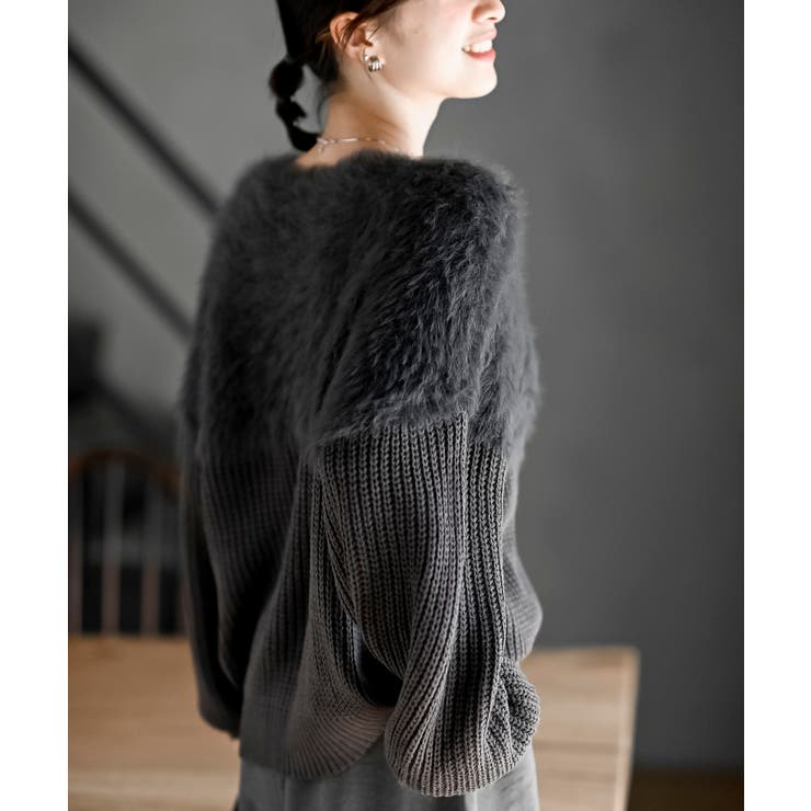 編地切替シャギーニットプルオーバー | rps | 詳細画像39 