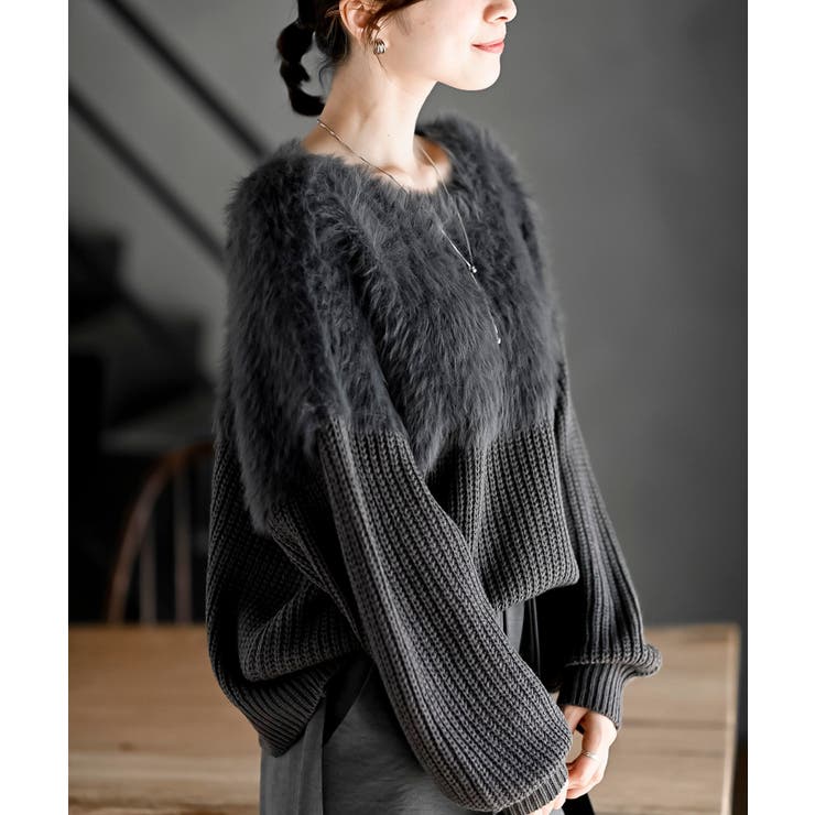 編地切替シャギーニットプルオーバー | rps | 詳細画像40 