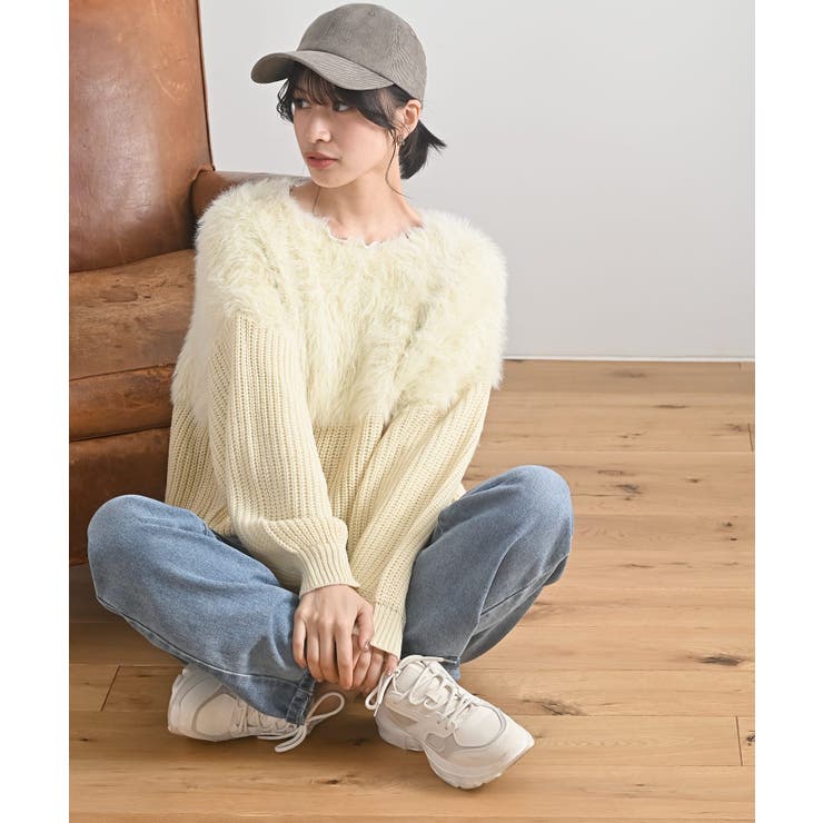 編地切替シャギーニットプルオーバー | rps | 詳細画像5 