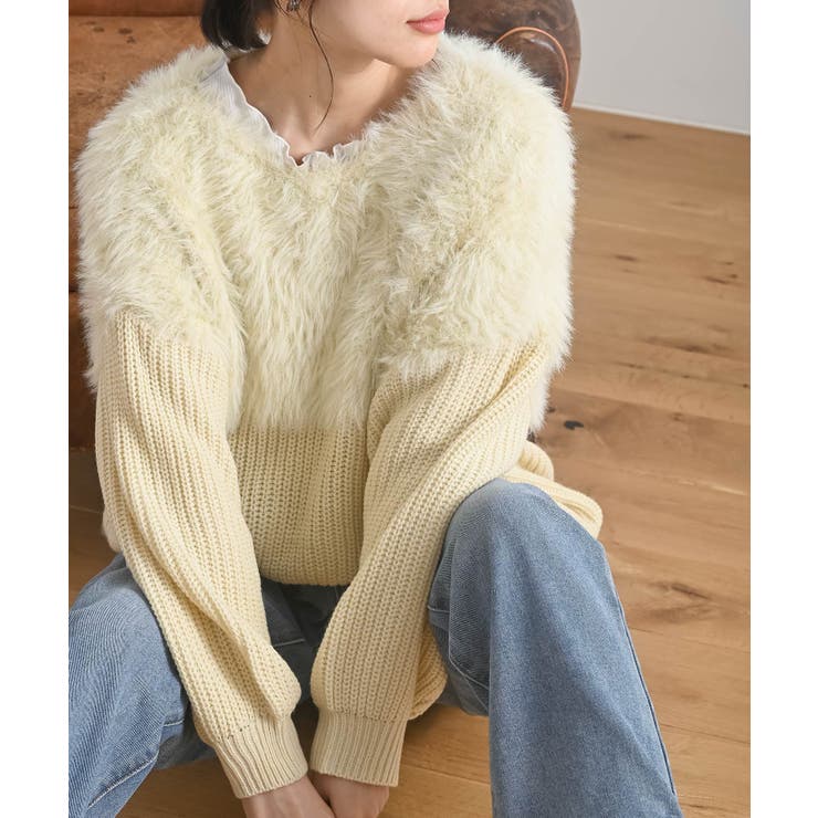 編地切替シャギーニットプルオーバー | rps | 詳細画像7 