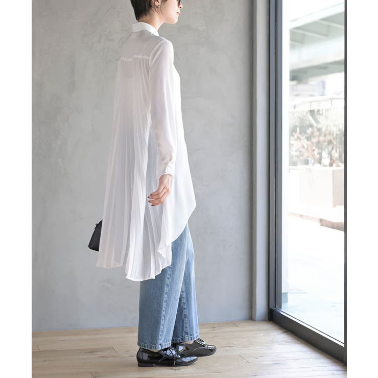 BACKプリーツテールカットブラウス[品番：RPSW0002594]｜rps 